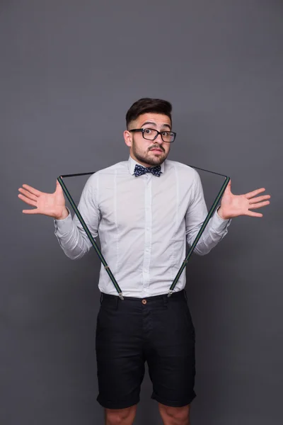 Hipster hombre en el estudio — Foto de Stock