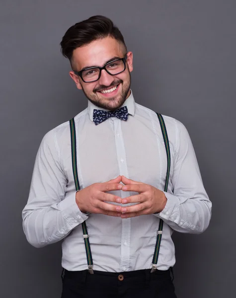 Hipster hombre en el estudio — Foto de Stock