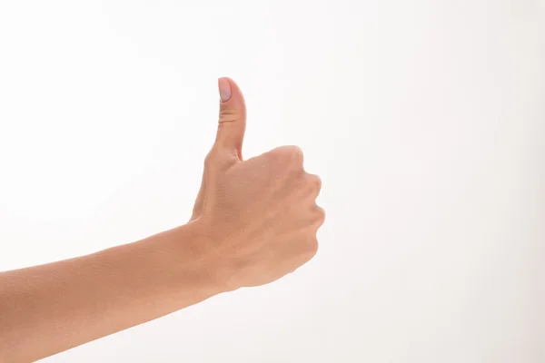 여 대 손을 표현 성공 — 스톡 사진