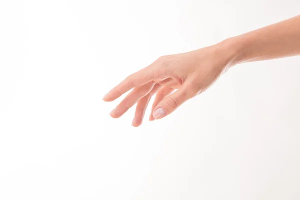 Mano de mujer demostrando un cuidado de la piel perfecto — Foto de Stock