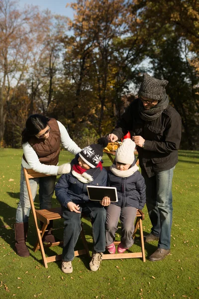 Fiatal család egy piknik — Stock Fotó