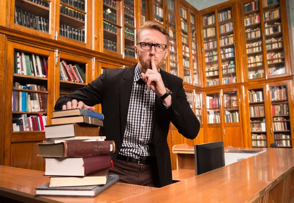 Portrait of real  Librarian — Stock Photo, Image