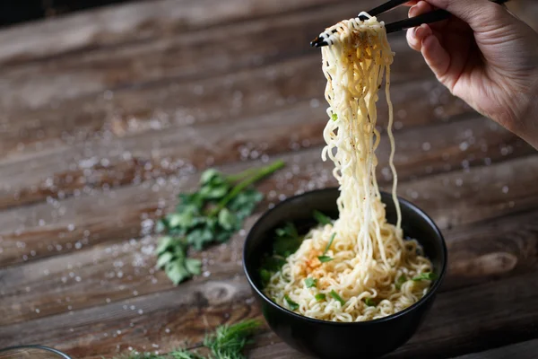 Fideos chinos. Vista superior . — Foto de Stock