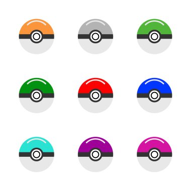 Vektör oynayın balls için takımda oynamak. Pokeball nesne