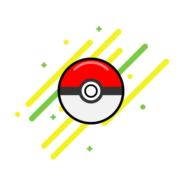 Bola de juego vectorial para jugar en equipo. Objeto de Pokeball — Vector de stock