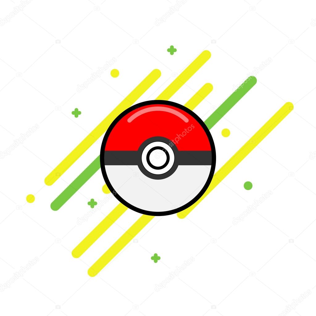 Pokeball icon vector isolated on white background, logo concept of