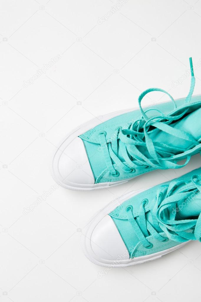 Blue sport shoe isolated on white background