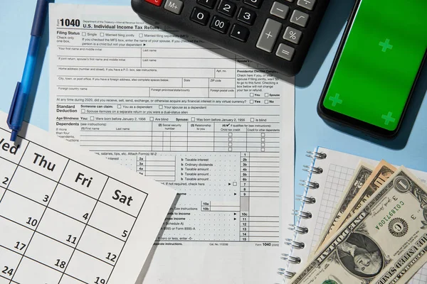 U.S. Individual income tax 1040 return. — Stock Photo, Image