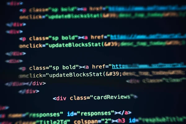 Programmeercode abstracte achtergrond van software ontwikkelaar. — Stockfoto