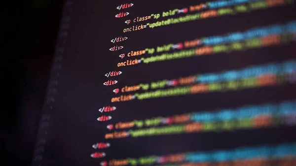 Código de programación fondo abstracto del desarrollador de software. —  Fotos de Stock