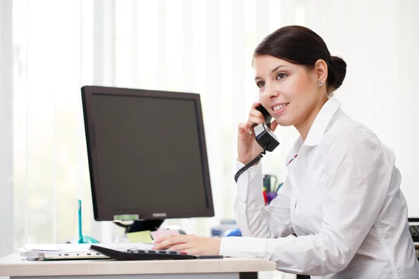 Mulher de negócios no trabalho . — Fotografia de Stock