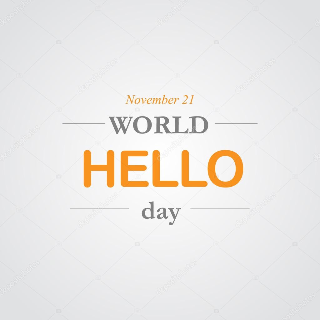 World hello day icon