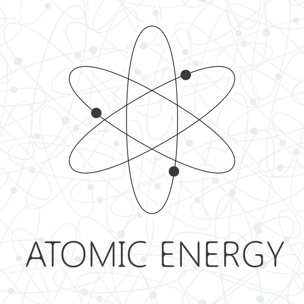 Atom illustration over seamless atoms background — Stock Vector