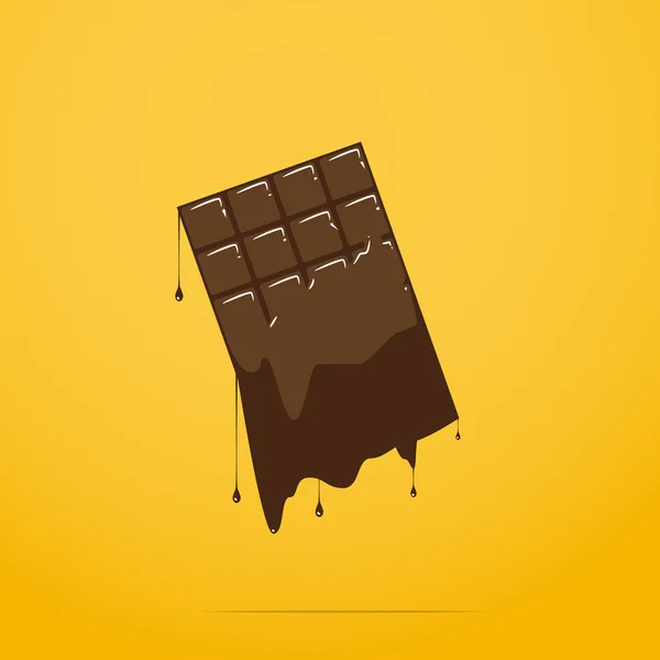 Melted chocolate bar — Stock Vector