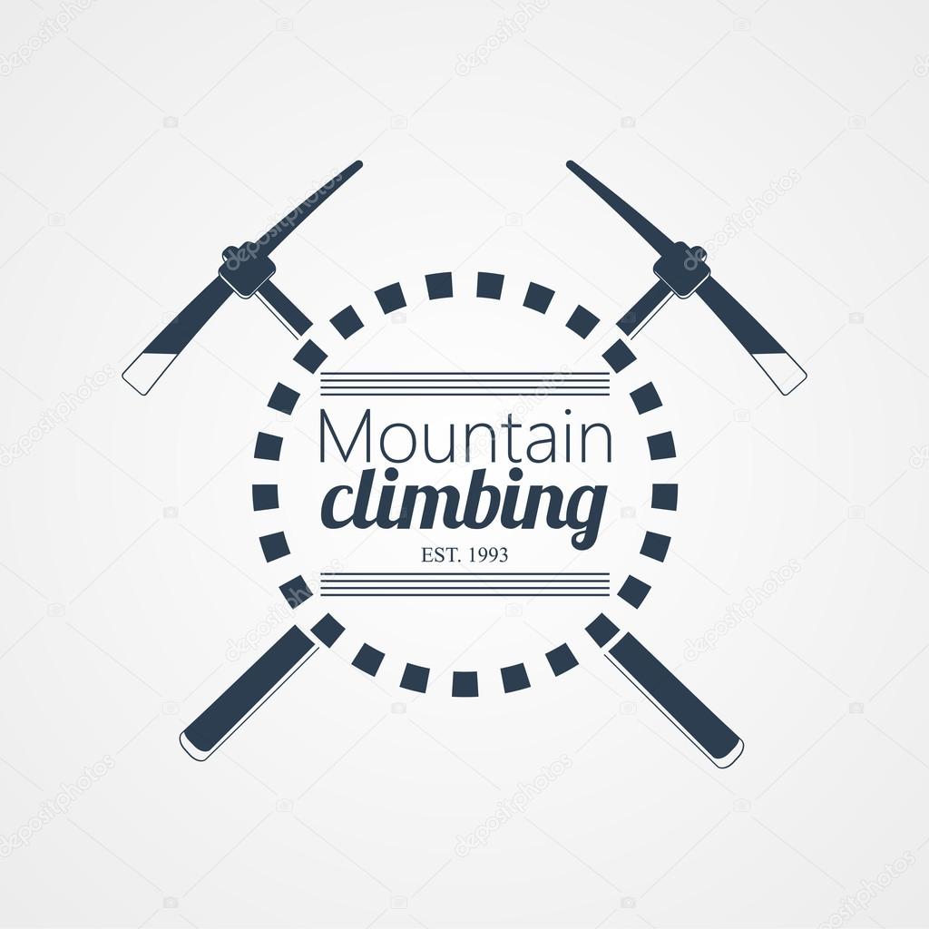 Mountain climbing. Vector logo