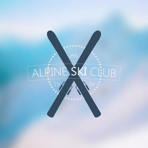 Logo club de ski alpin — Image vectorielle