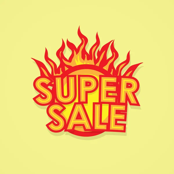 Sign sale offer with fire. — Stock Vector