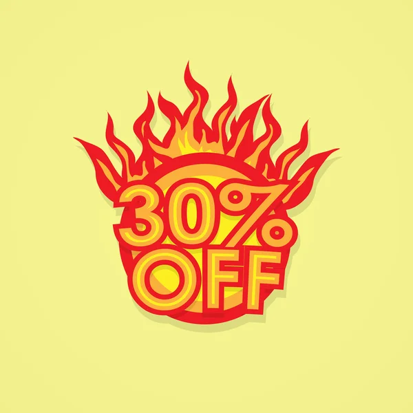 Fiery discount. — Stock Vector