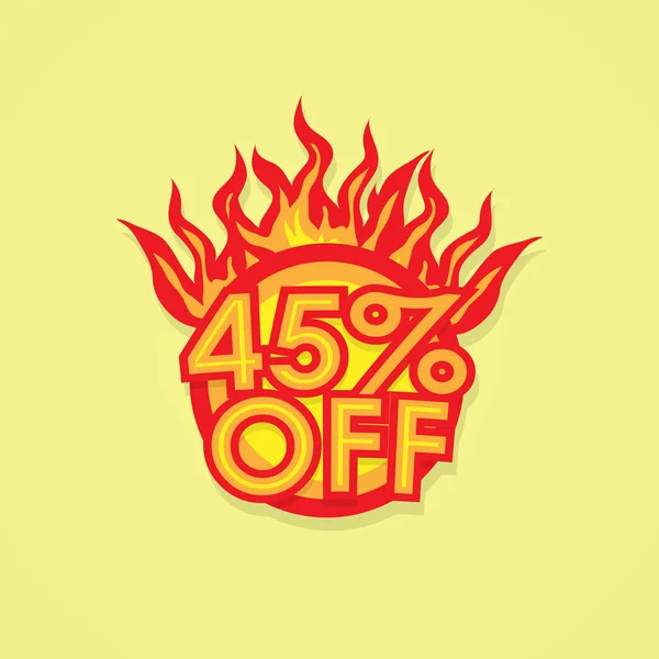 Fiery discount. — Stock Vector