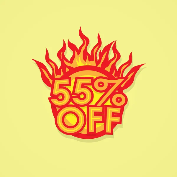Fiery discount. — Stock Vector