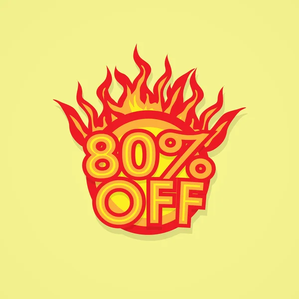 Fiery discount. — Stock Vector