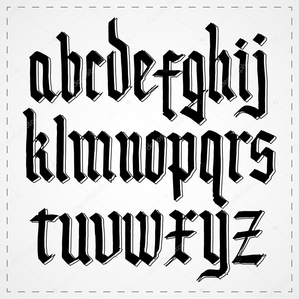 Gothic alphabet font. Vector
