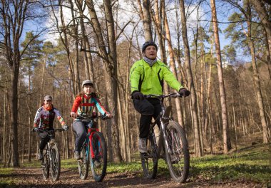 Active family biking clipart