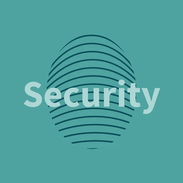 Fingerprint icon with security text. — ストックベクタ