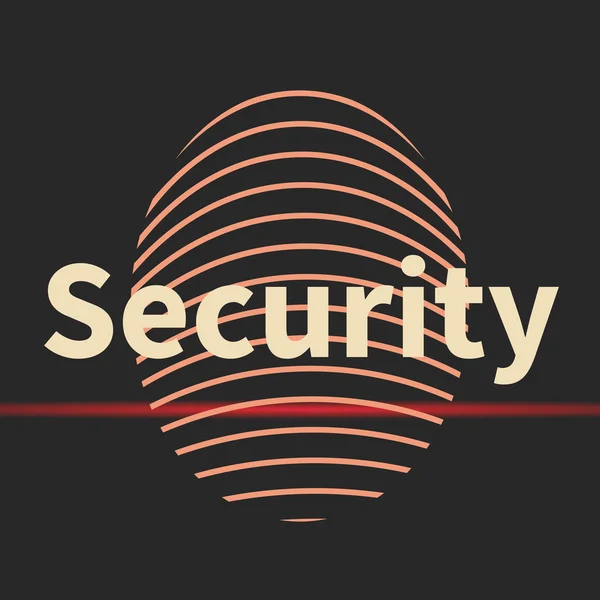 Icono de huella digital con texto de seguridad . — Vector de stock