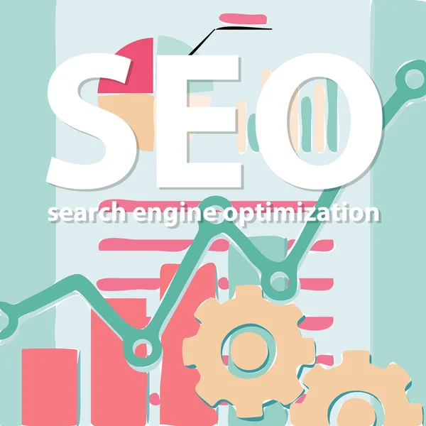 Search engine flat illustration with magnifying glass. Eps10 — Stock vektor