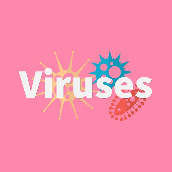 Virus concept with virus icons and text. — Stock vektor