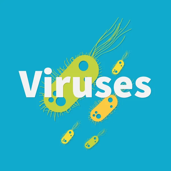 Virus concept with virus icons and text. — Stock Vector