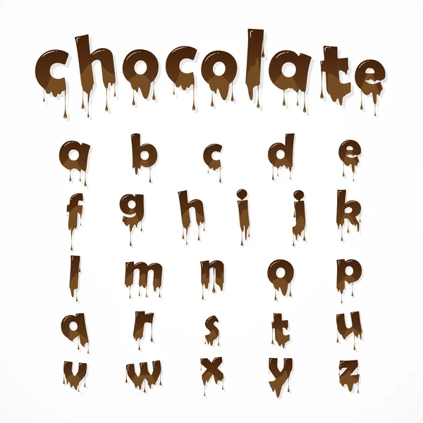 Melted chocolate alphabet — Stock Vector