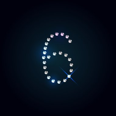 Taşlar 6 numara. Parlak elmas yazı tipi.