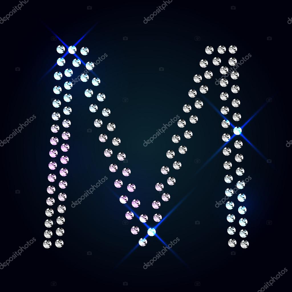 Gems M letter. Shiny diamond font. Stock Vector by ©logoff 83785568