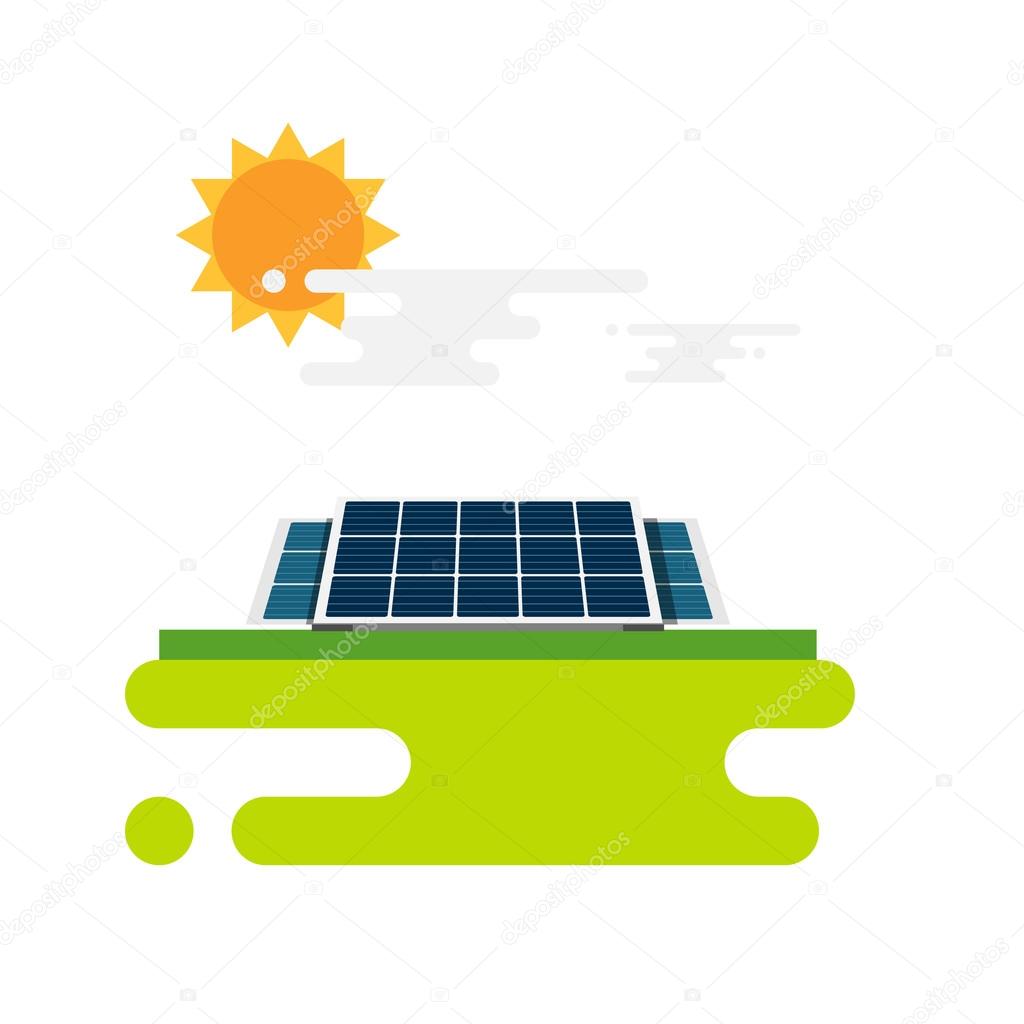 Flat illustration of solar panels for energy.