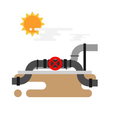 Petrol boruları ağ Vanalı kavramı vektör