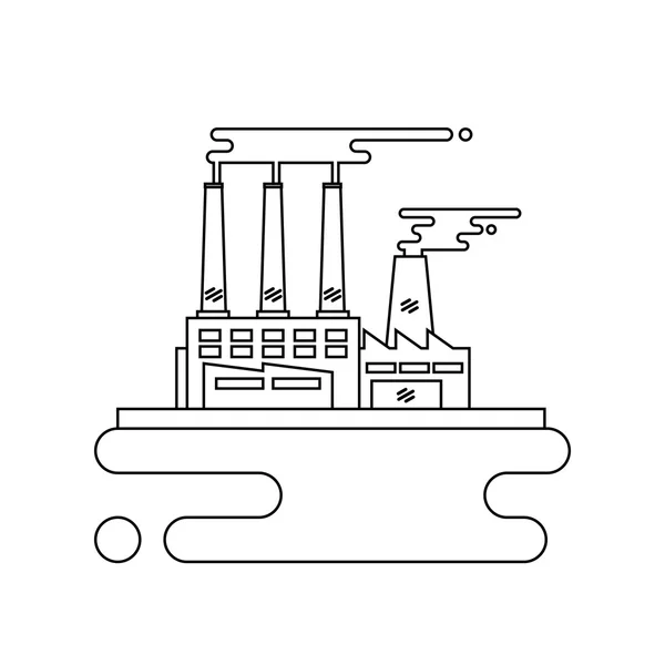 Konzept der industriellen Fabrikgebäude flacher Design-Stil. — Stockvektor