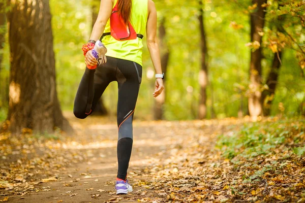 Detail of woman stretching legs — Stock Photo, Image