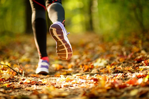 Woman exercise, shoes closeup — Stock Photo, Image