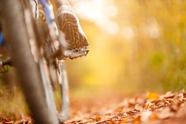 Fot på pedalen av cykel — Stockfoto