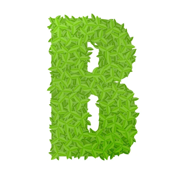 Літера В, що складається з зеленого листя — стоковий вектор