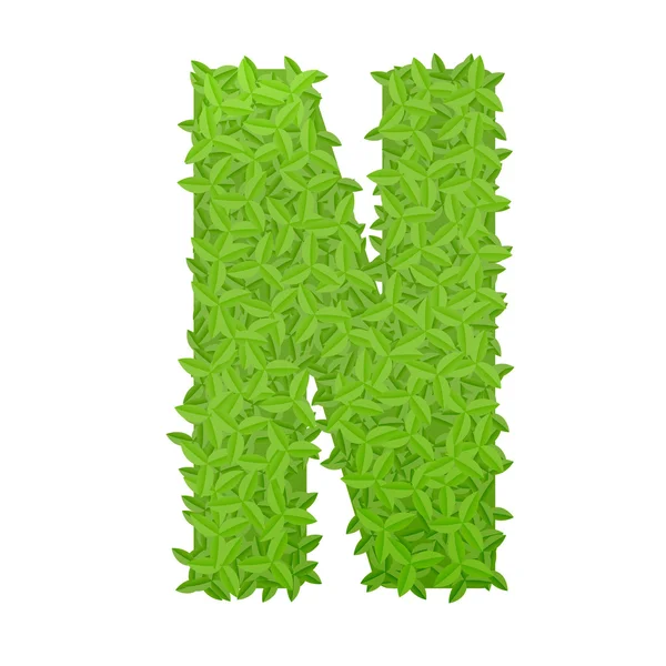 Лист Упсекази N, що складається з зеленого листя — стоковий вектор