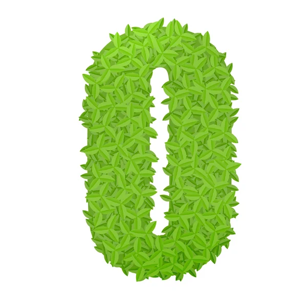 Літера O, що складається з зеленого листя — стоковий вектор