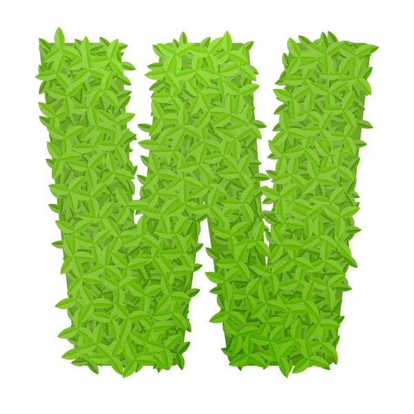 Лист Упсекази W, що складається з зеленого листя — стоковий вектор