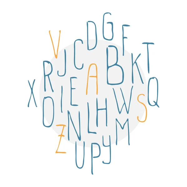Hand getrokken kalligrafische lettertype — Stockvector