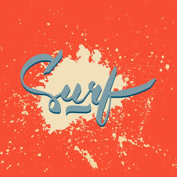 Surf logotipo de letras a mano — Vector de stock