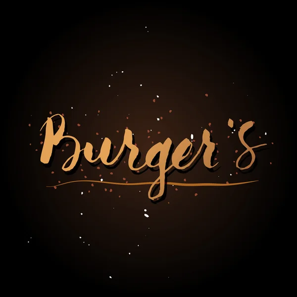 Rukopis hamburgery logo — Stockový vektor