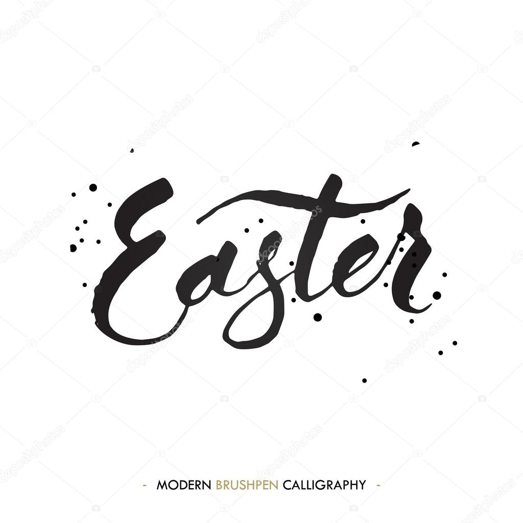 Frohe Ostern Schrift schreiben mit Pinselstift ...