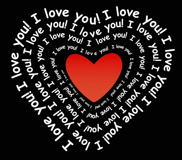 I love you in the form of heart — Stock Vector